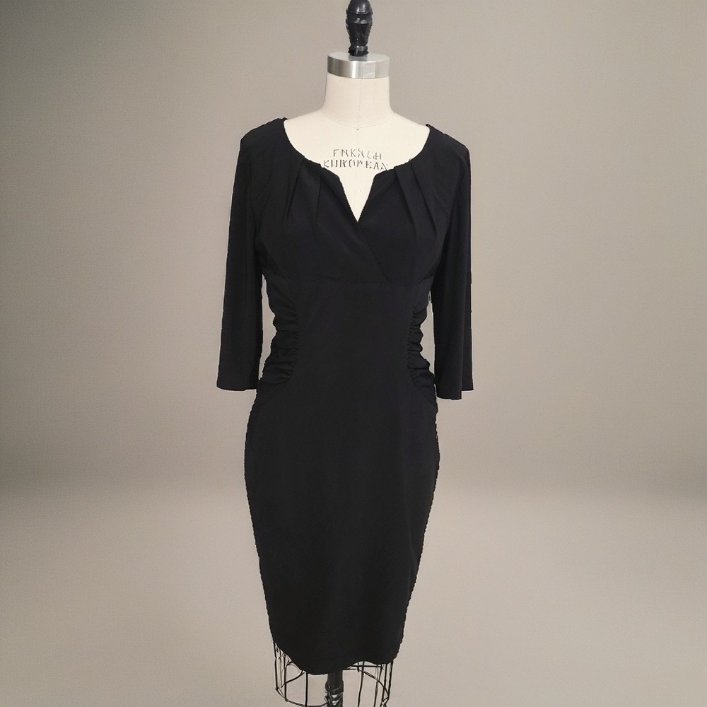 Adrianna Papell NWT Black Sheath Formal Dress Size 14P